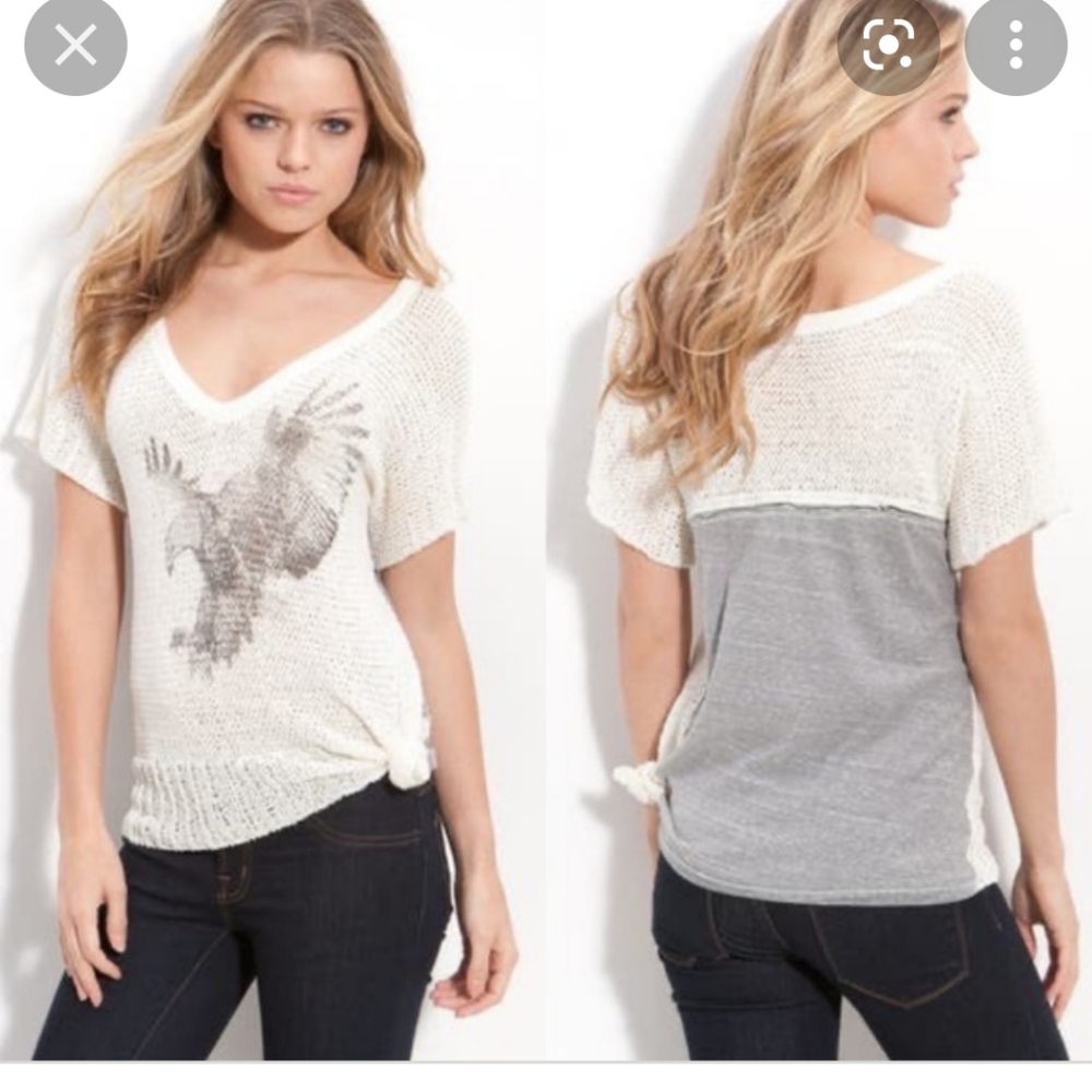 We the Free Soar short sleeve knitted top size Med